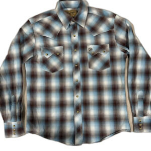 Men’s Wrangler Retro Sawtooth Snap Pocket Long Sleeve Western Shirt - M